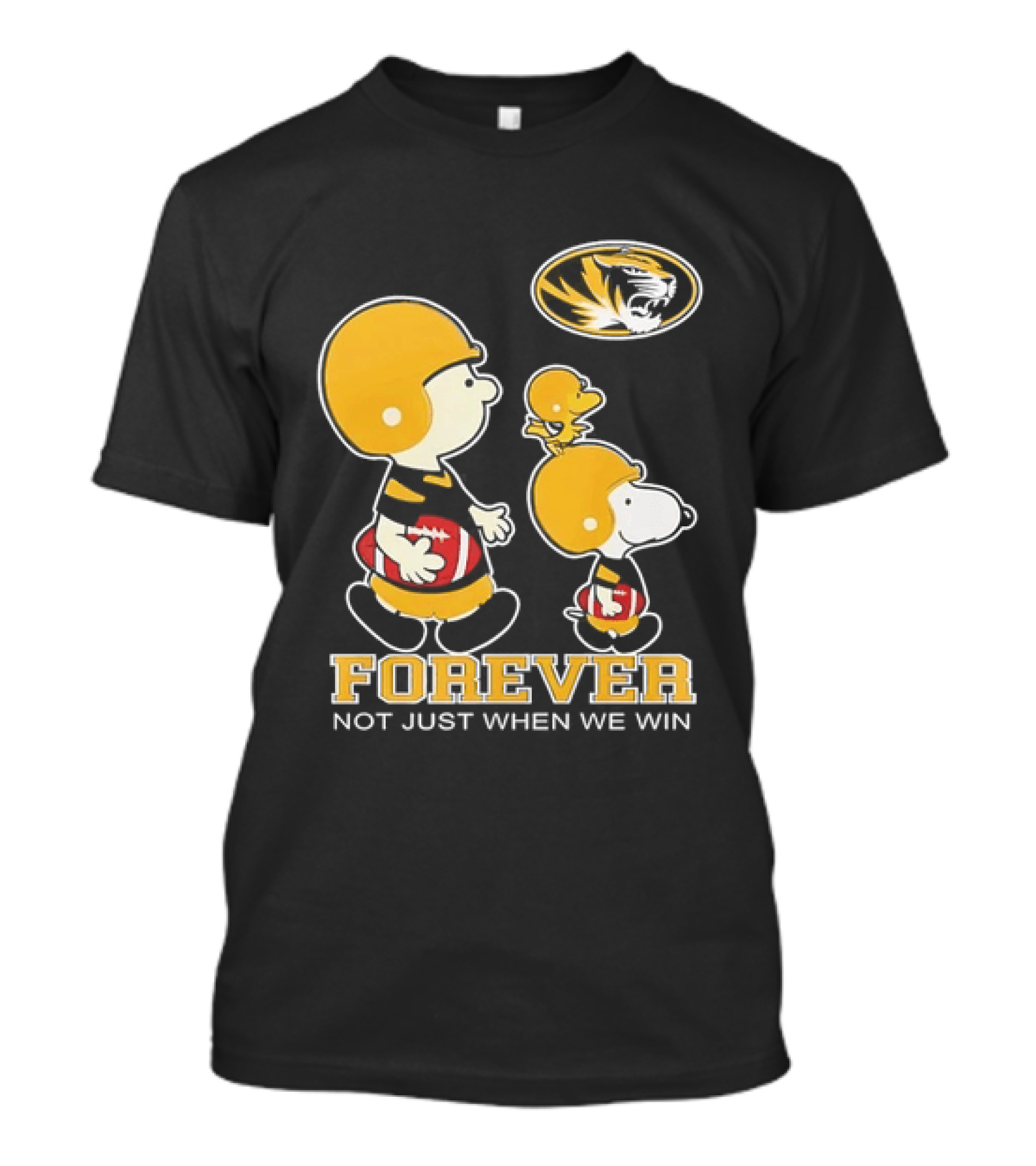 Peanuts Characters Football Mizzou Spirit Forever Not Just When We Win T-Shirt