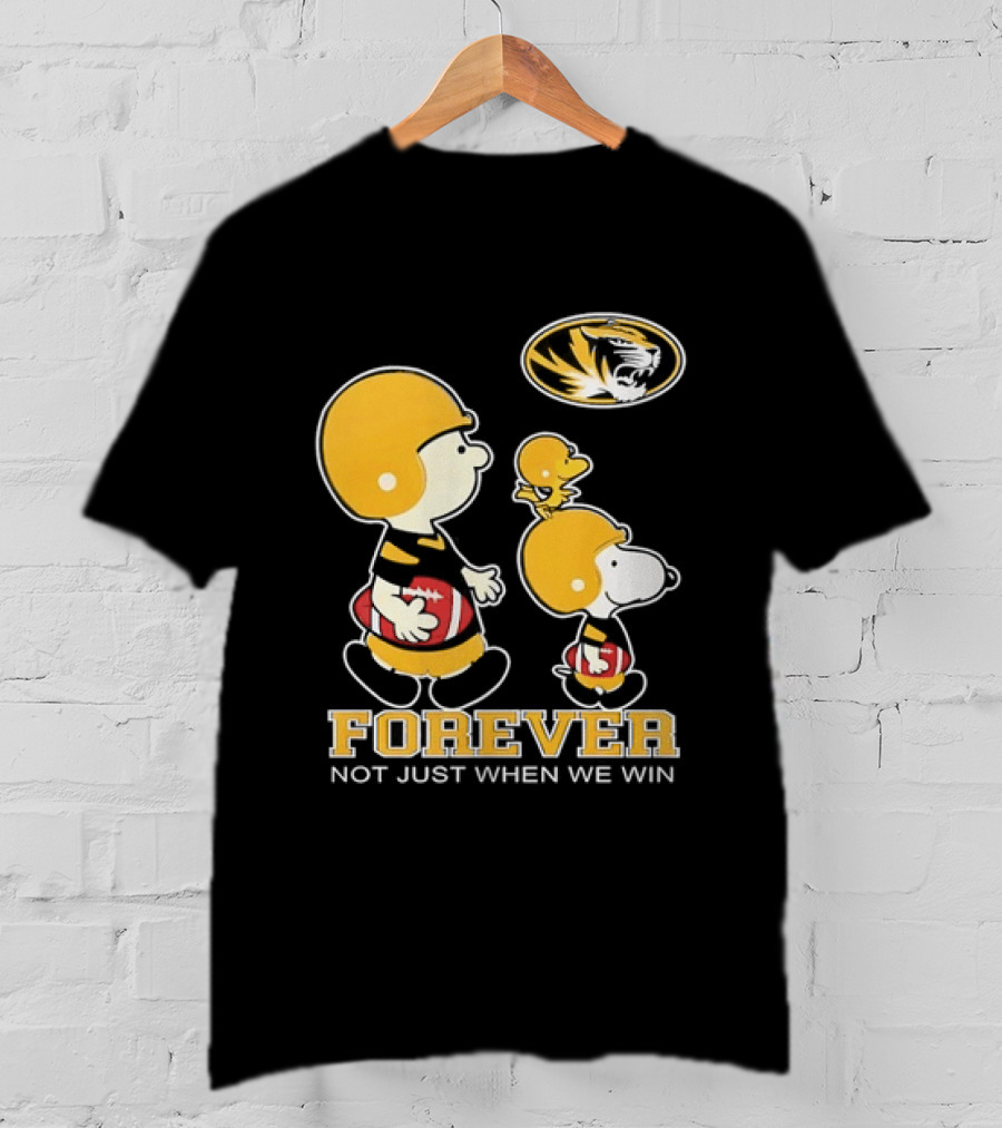 Peanuts Characters Football Mizzou Spirit Forever Not Just When We Win T-Shirt