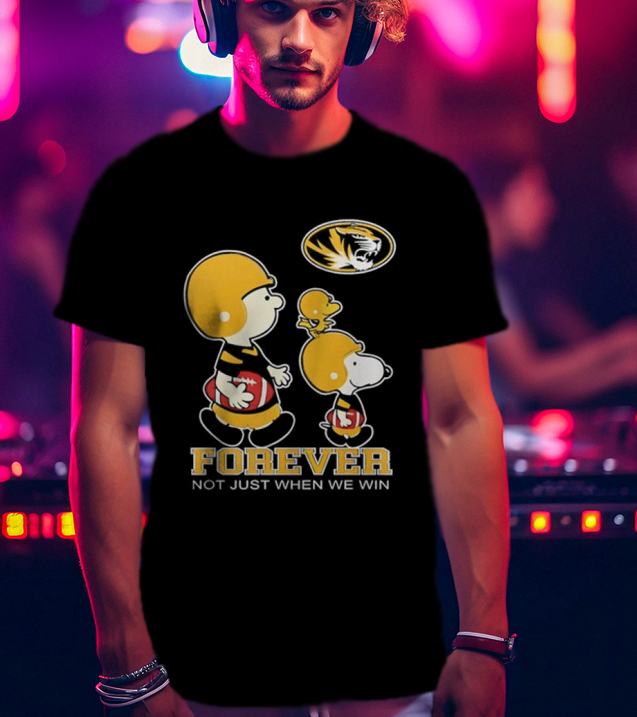 Peanuts Characters Football Mizzou Spirit Forever Not Just When We Win T-Shirt