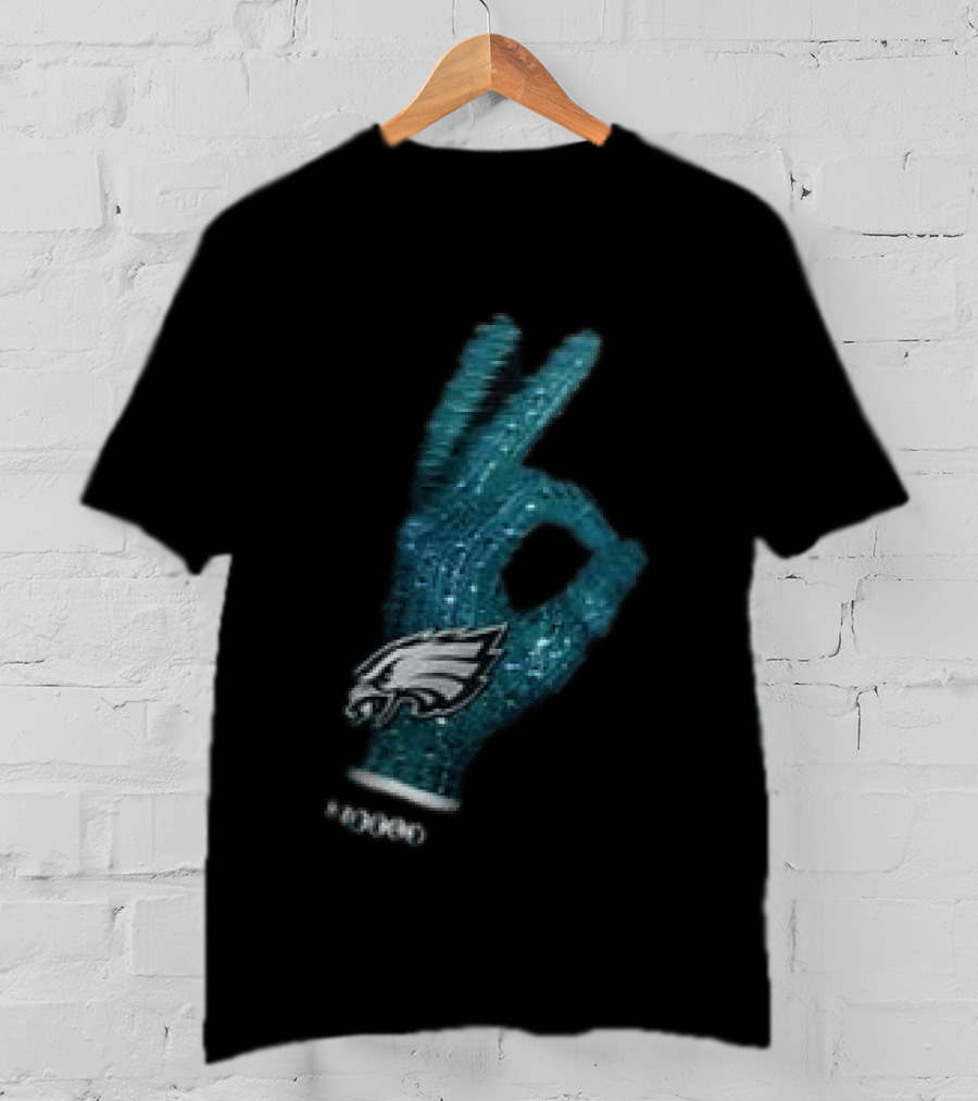 Philadelphia Eagles Glitter Glove OK T-Shirt