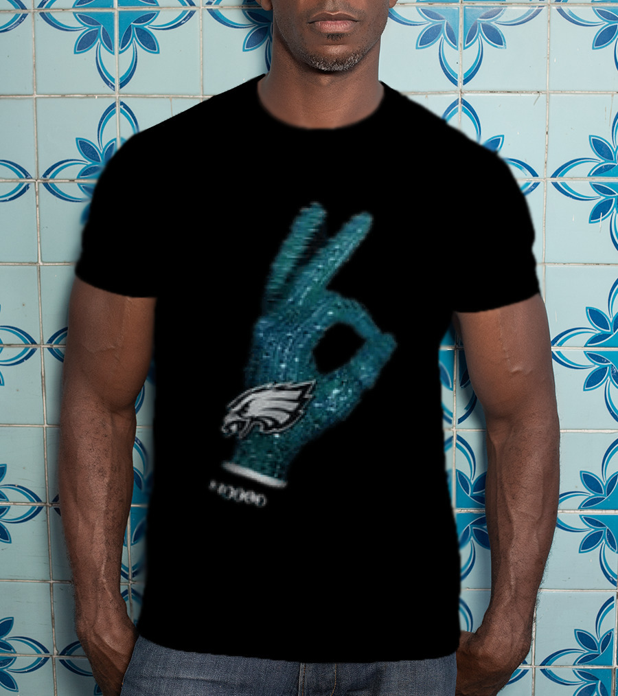 Philadelphia Eagles Glitter Glove OK T-Shirt