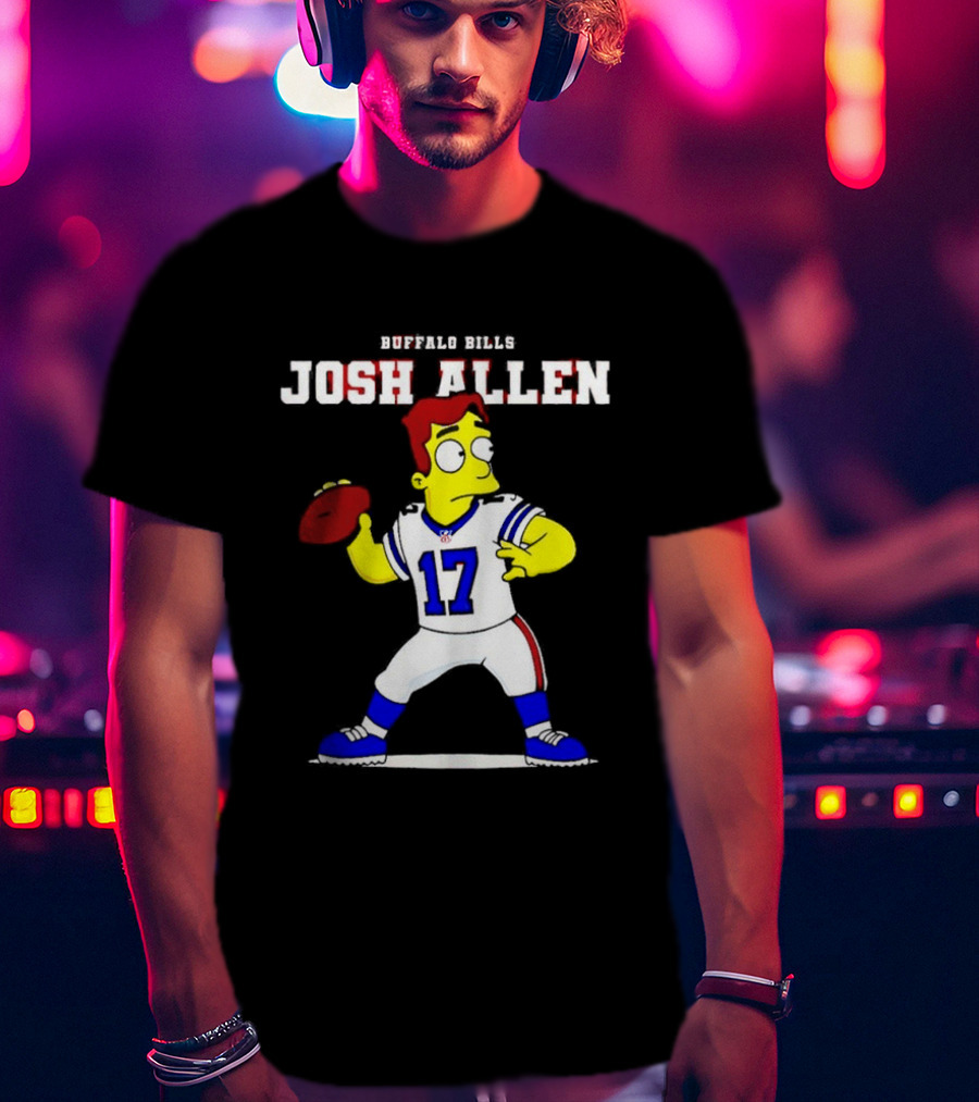 Simpson Springfield Josh Allen Buffalo Bills Football 17 T-Shirt