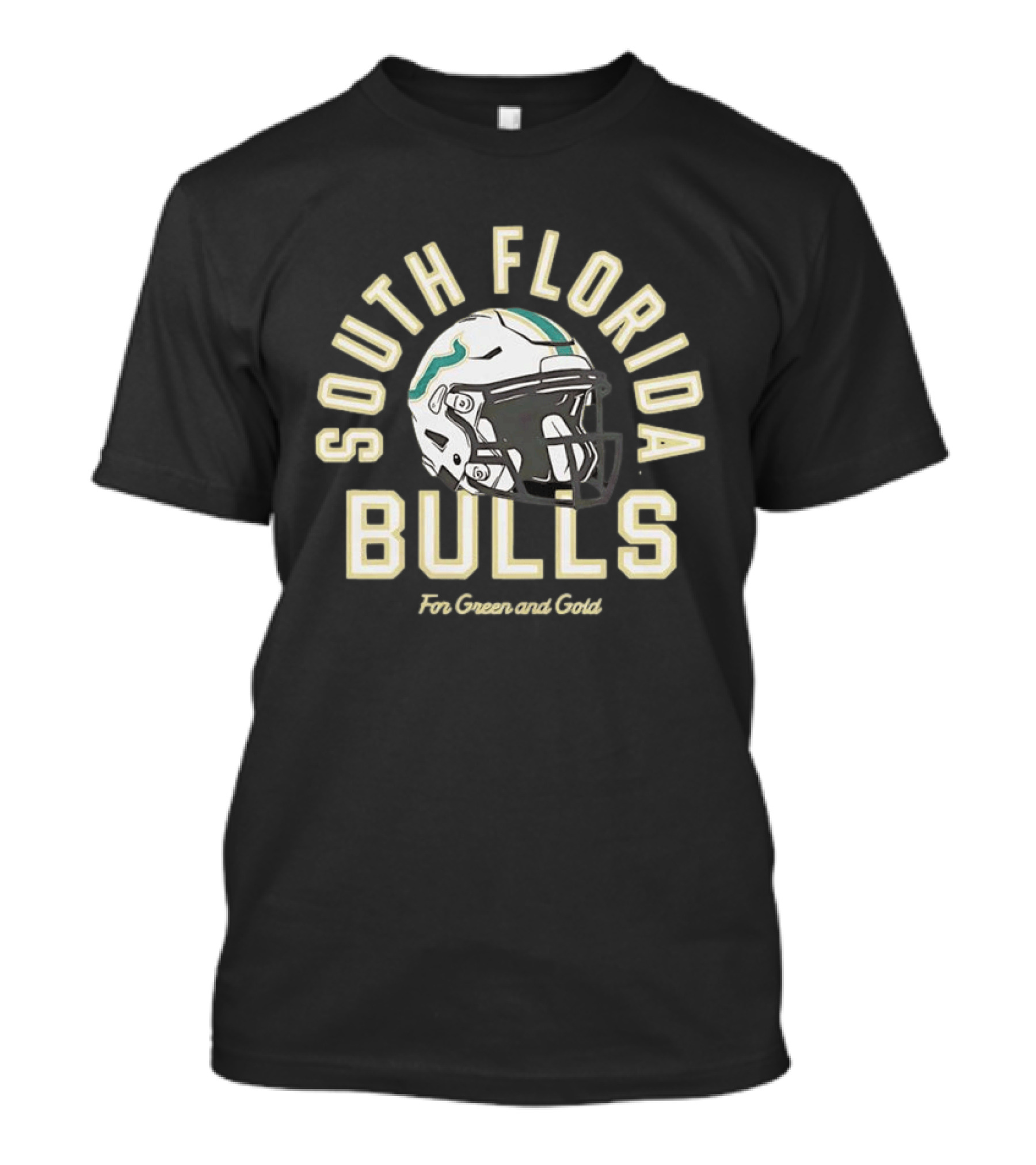 South Florida Bulls Football Helmet For Green And Gold Fans T-Shirt