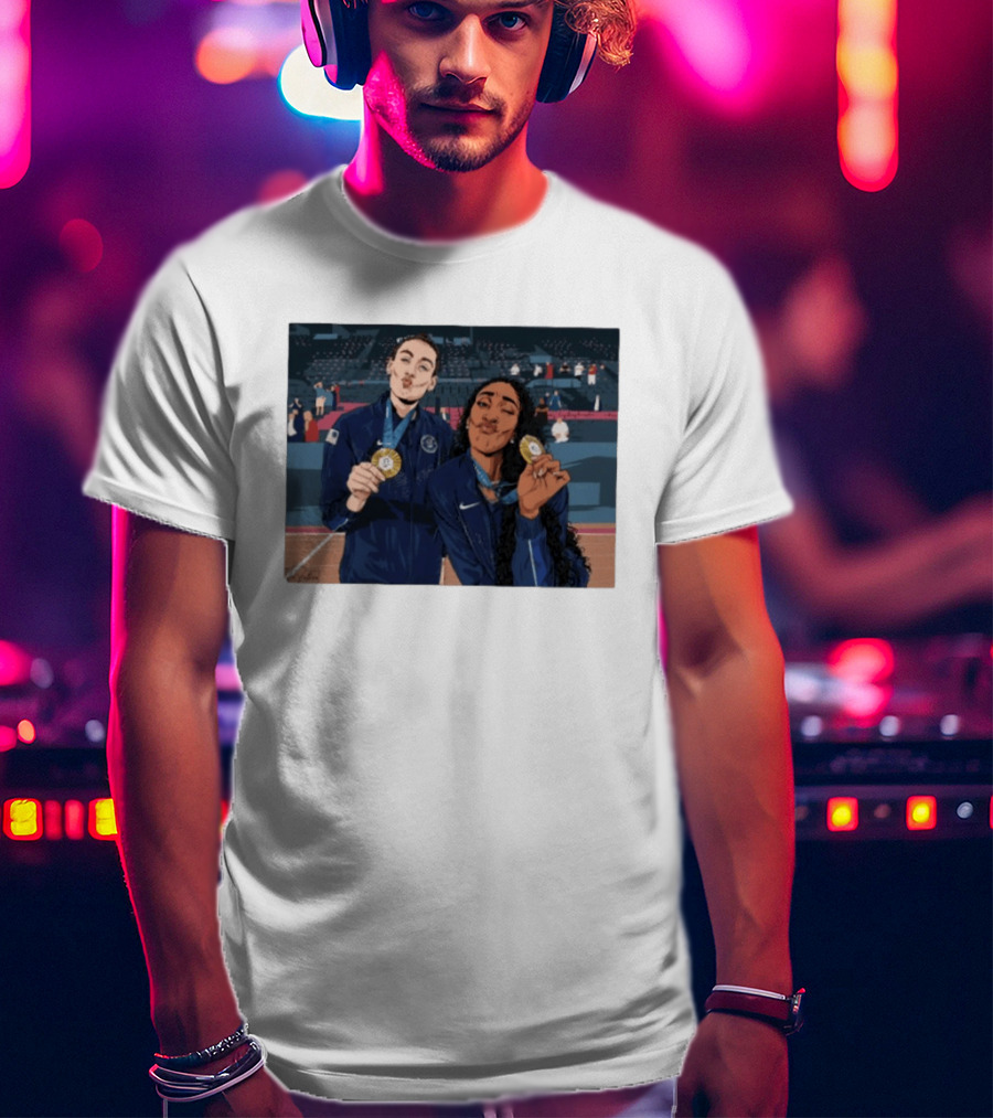 A'Ja Wilson Breanna Stewart Gold Medal Celebration WNBA T-Shirt