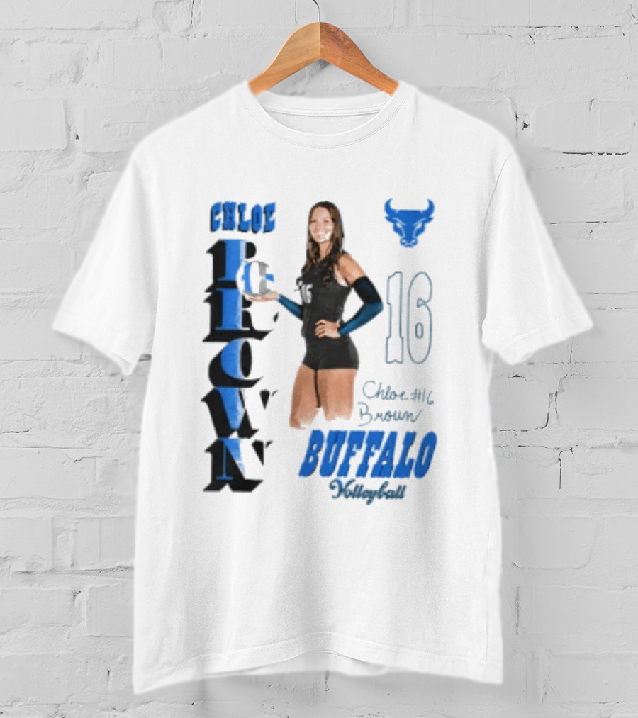 Chloe Brown Buffalo Volleyball Player Number 16 T-Shirt