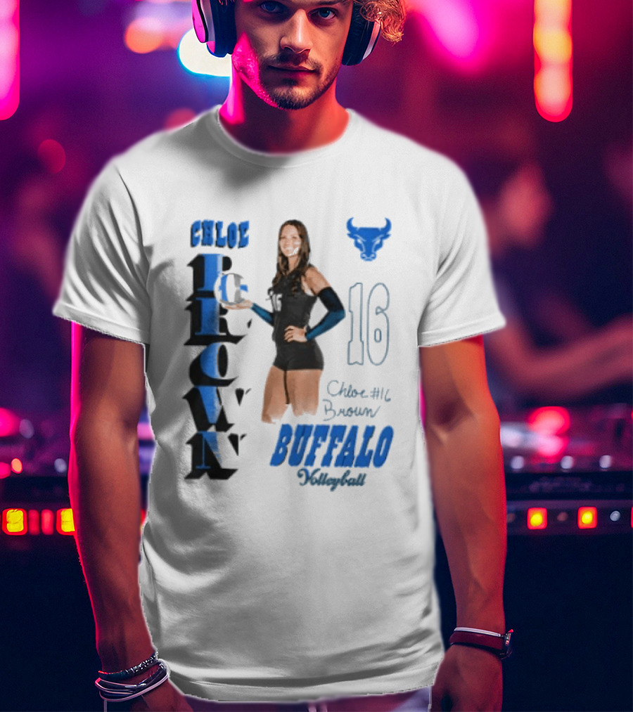 Chloe Brown Buffalo Volleyball Player Number 16 T-Shirt