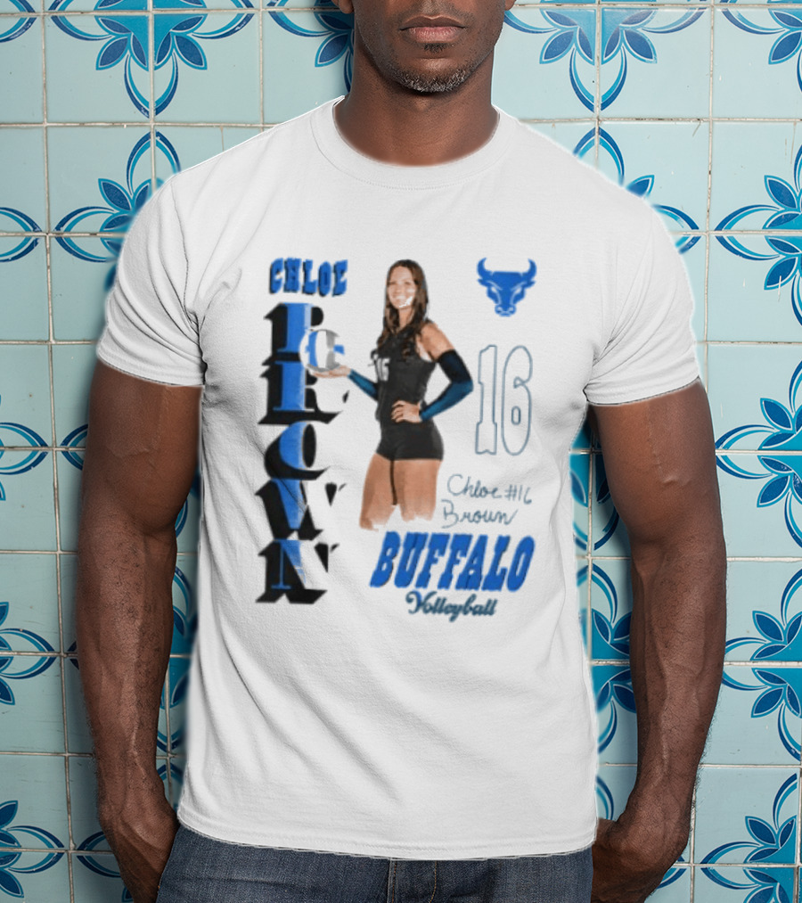 Chloe Brown Buffalo Volleyball Player Number 16 T-Shirt