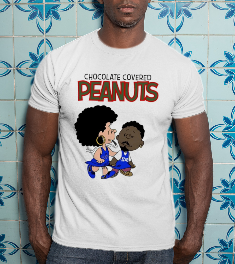 Chocolate Covered Peanuts Characters In Knicks Jerseys T-Shirt