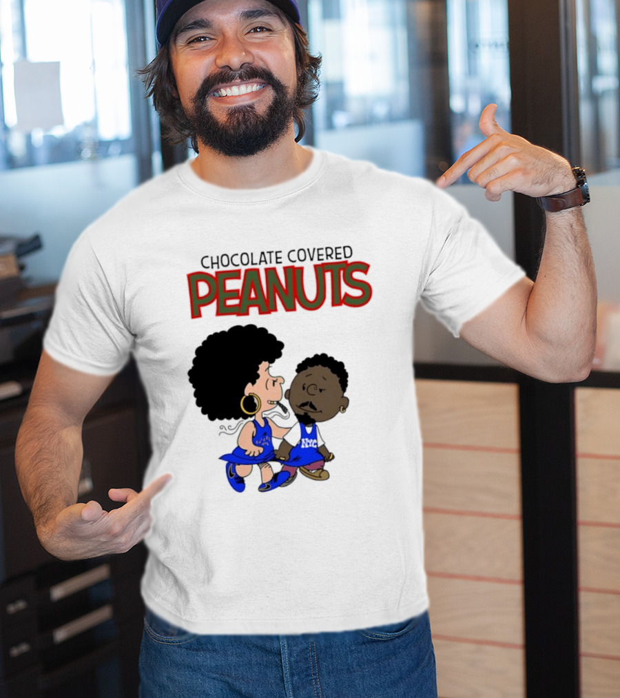 Chocolate Covered Peanuts Characters In Knicks Jerseys T-Shirt