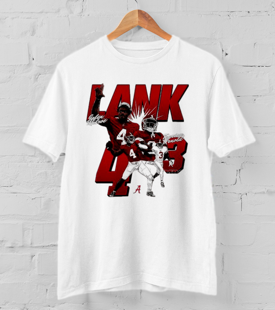 Alabama Crimson Tide Jalen Milroe Terrion Arnold Lank 4th 3 Football Caricature T-Shirt