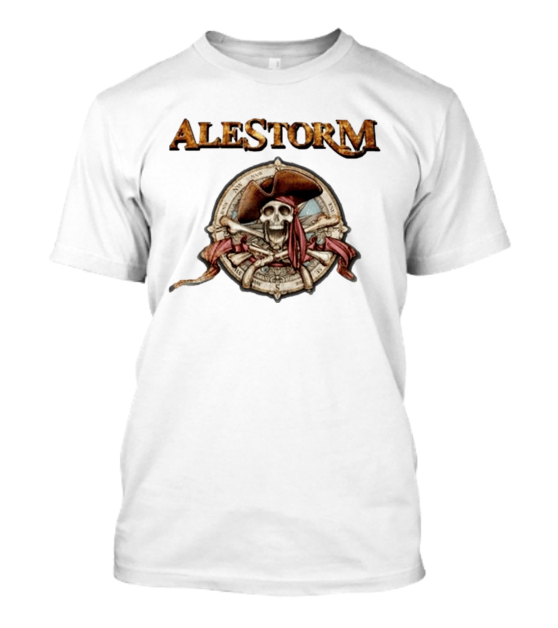 ALESTORM Pirate Skeleton Nautical Compass Skulls Crossbones T-Shirt