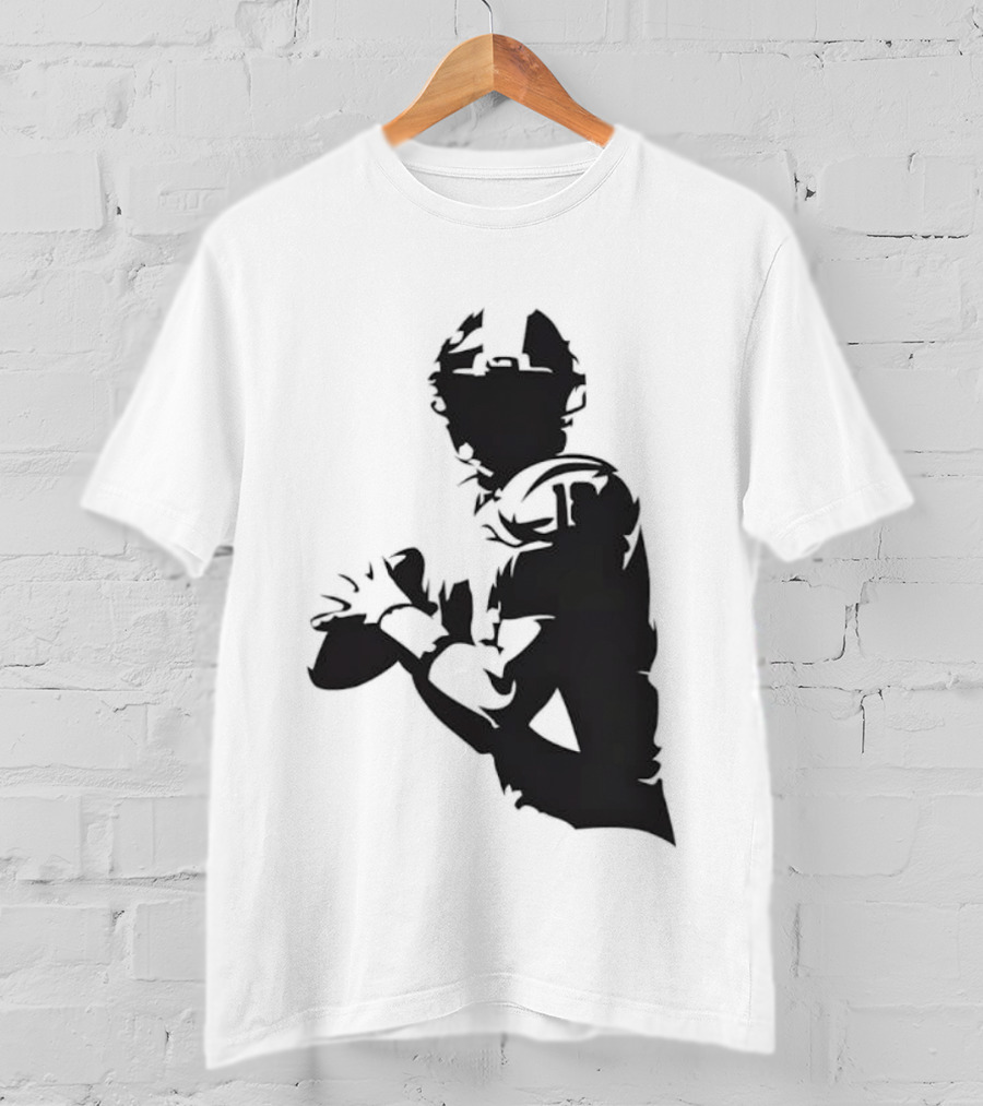 Quarterback Player Silhouette American Football Sports T-Shirt