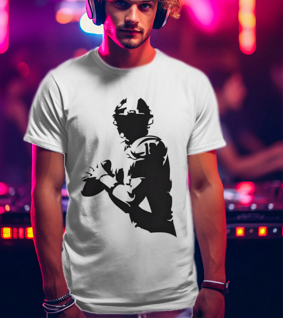 Quarterback Player Silhouette American Football Sports T-Shirt