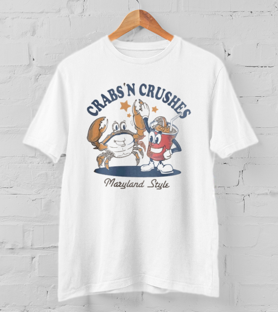 Crabs'n Crushes Maryland Style Cartoon T-Shirt