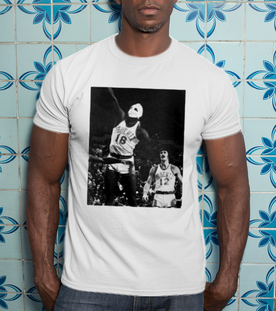 Curtis Perry Wearing Hockey Mask During Phoenix Suns NBA Game T-Shirt