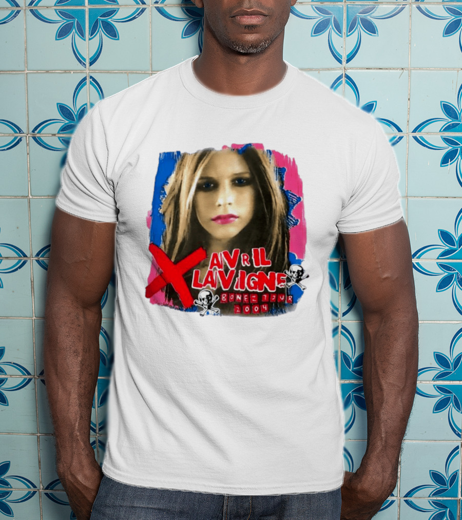 Avril Lavigne Bonez Tour 2004 Skull And Crossbones T-Shirt