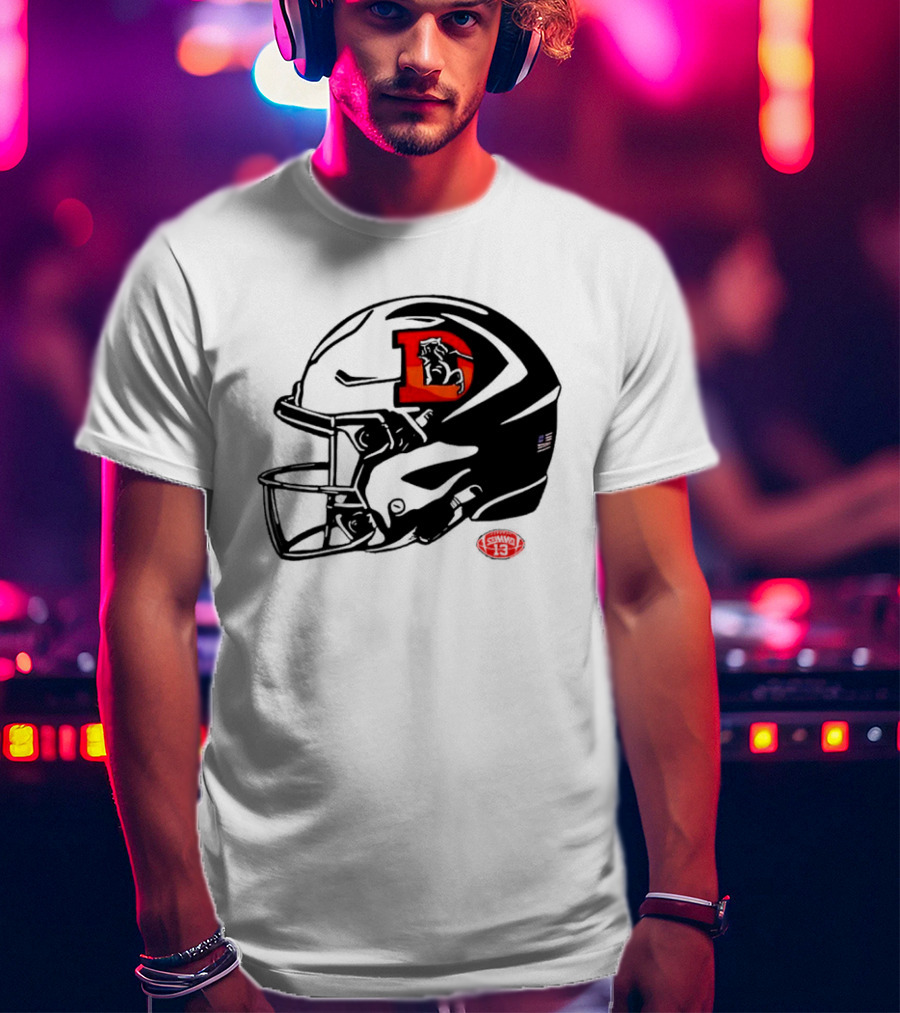 Denver Broncos Vintage D Snowcapped Helmet T-Shirt