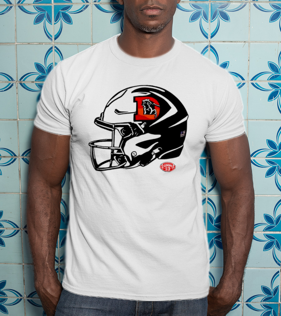 Denver Broncos Vintage D Snowcapped Helmet T-Shirt
