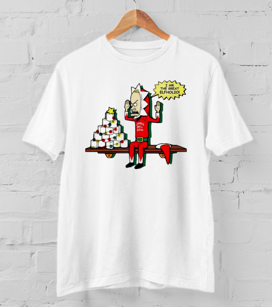 Beavis Jingle Bell Rock I Am The Great Elfholio Christmas T-Shirt