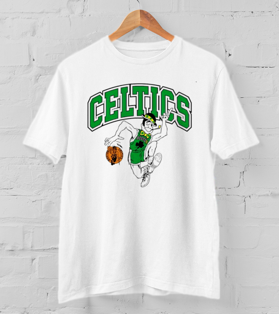 Boston Celtics Leprechaun Dancing Basketball St Patrick's Day Celebration T-Shirt