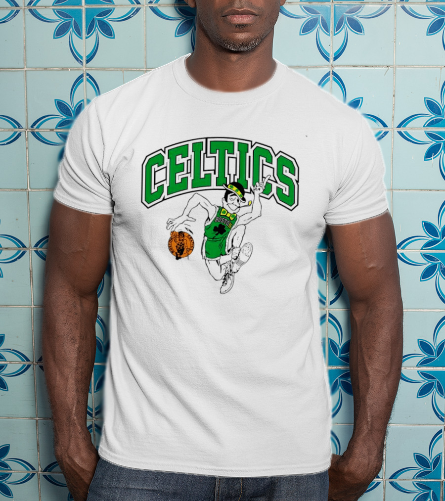Boston Celtics Leprechaun Dancing Basketball St Patrick's Day Celebration T-Shirt