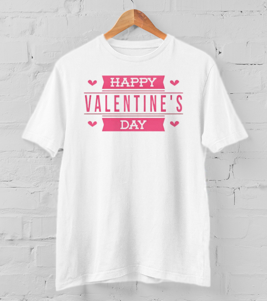 Happy Valentine's Day Pink Hearts Celebration T-Shirt