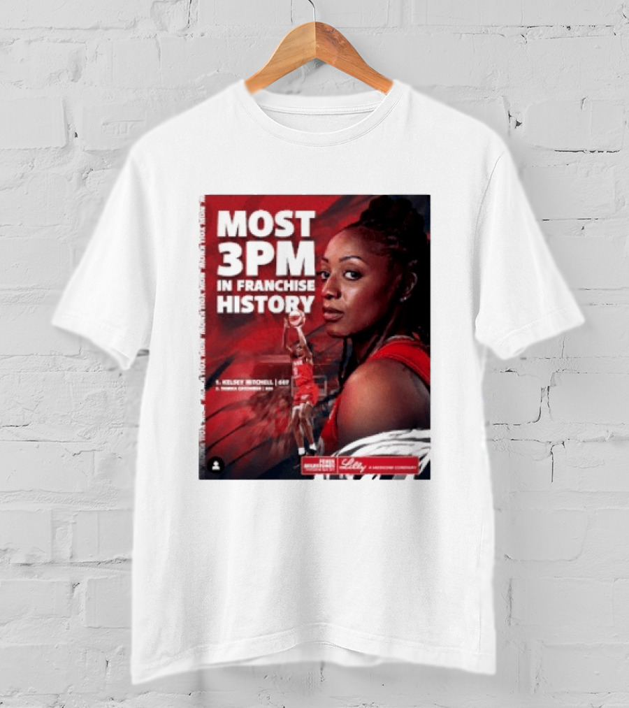 Kelsey Mitchell Most 3PM In Franchise History Indiana Fever T-Shirt