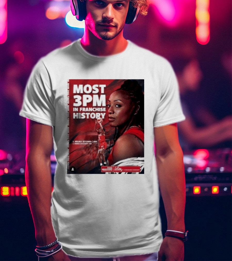Kelsey Mitchell Most 3PM In Franchise History Indiana Fever T-Shirt