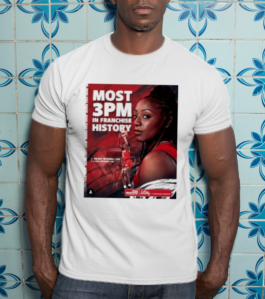 Kelsey Mitchell Most 3PM In Franchise History Indiana Fever T-Shirt