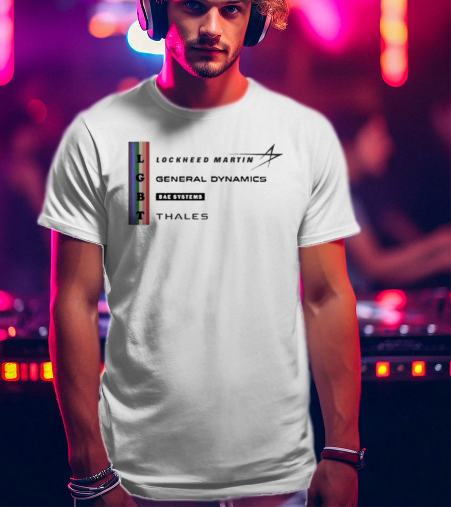 Lockheed Martin General Dynamics BAE Systems Thales LGBT Rainbow Vertical T-Shirt