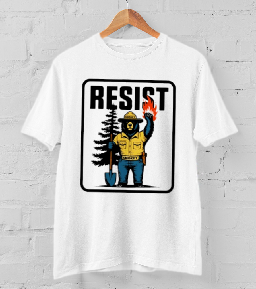 Resist Smokey Fire Prevention Bear California Forest T-Shirt