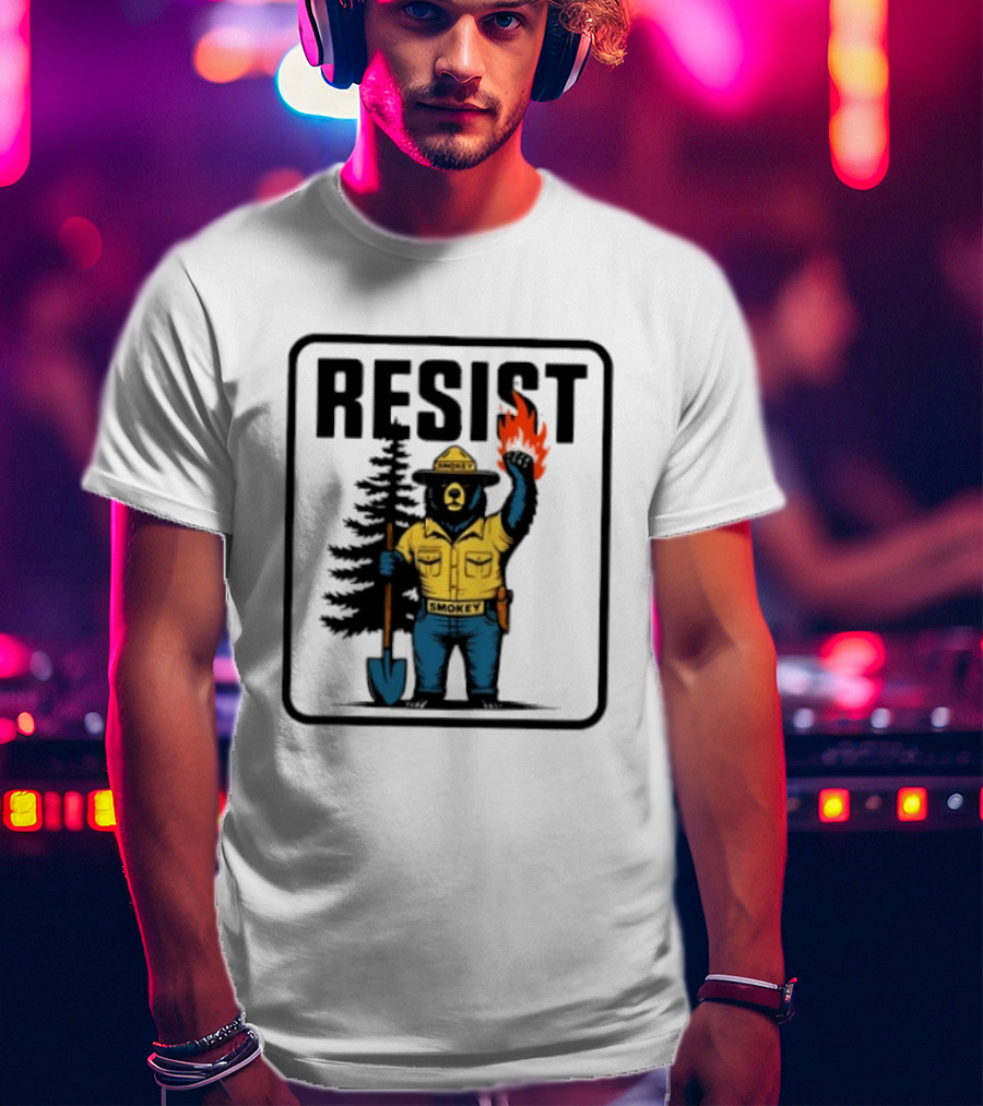 Resist Smokey Fire Prevention Bear California Forest T-Shirt
