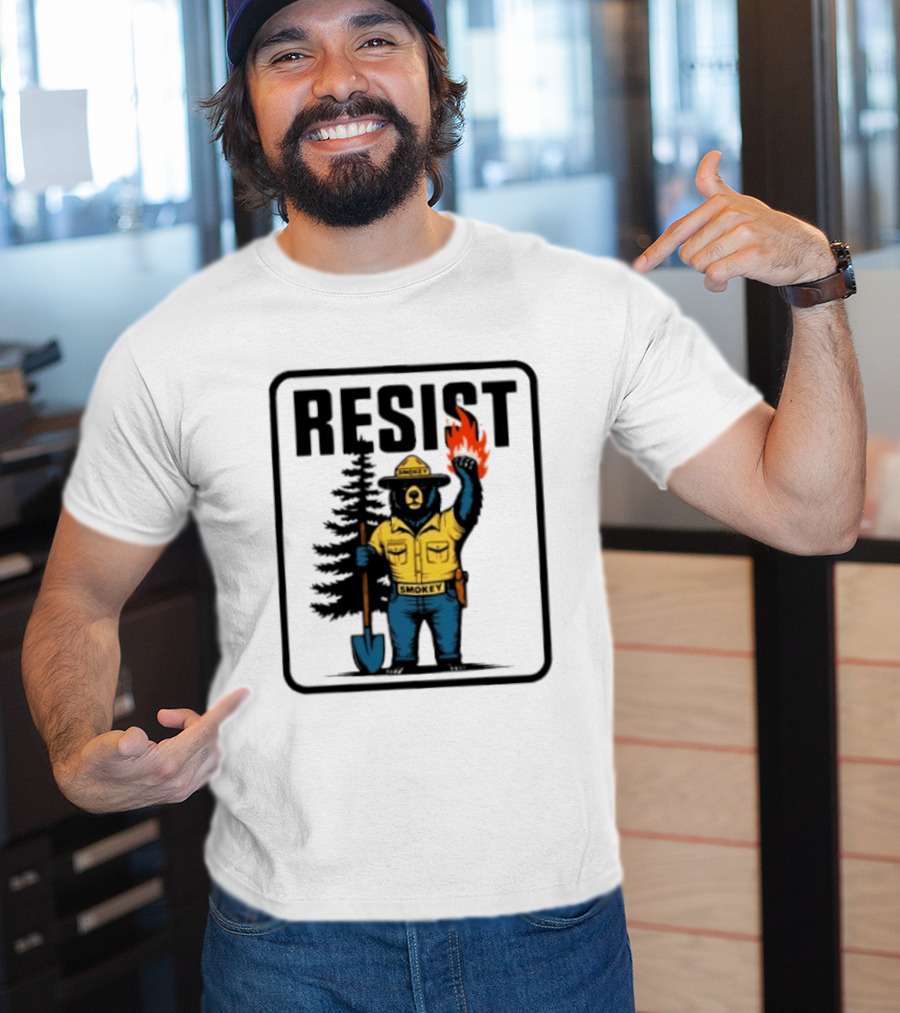 Resist Smokey Fire Prevention Bear California Forest T-Shirt