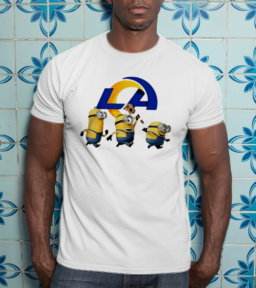 Minions LA Rams Football Team Crossover Fun T-Shirt