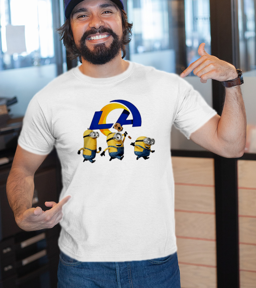 Minions LA Rams Football Team Crossover Fun T-Shirt