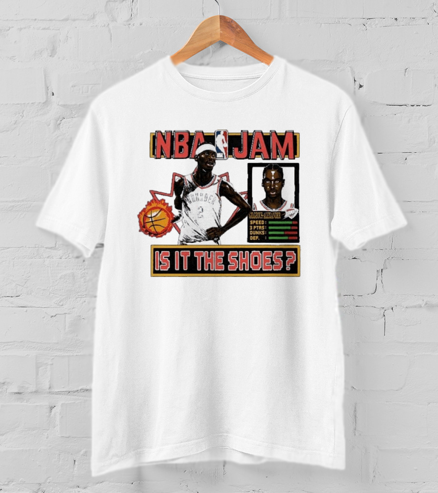 Shai Gilgeous Alexander Oklahoma City Thunder NBA Jam Is It The Shoes Homage Tri Blend T-Shirt
