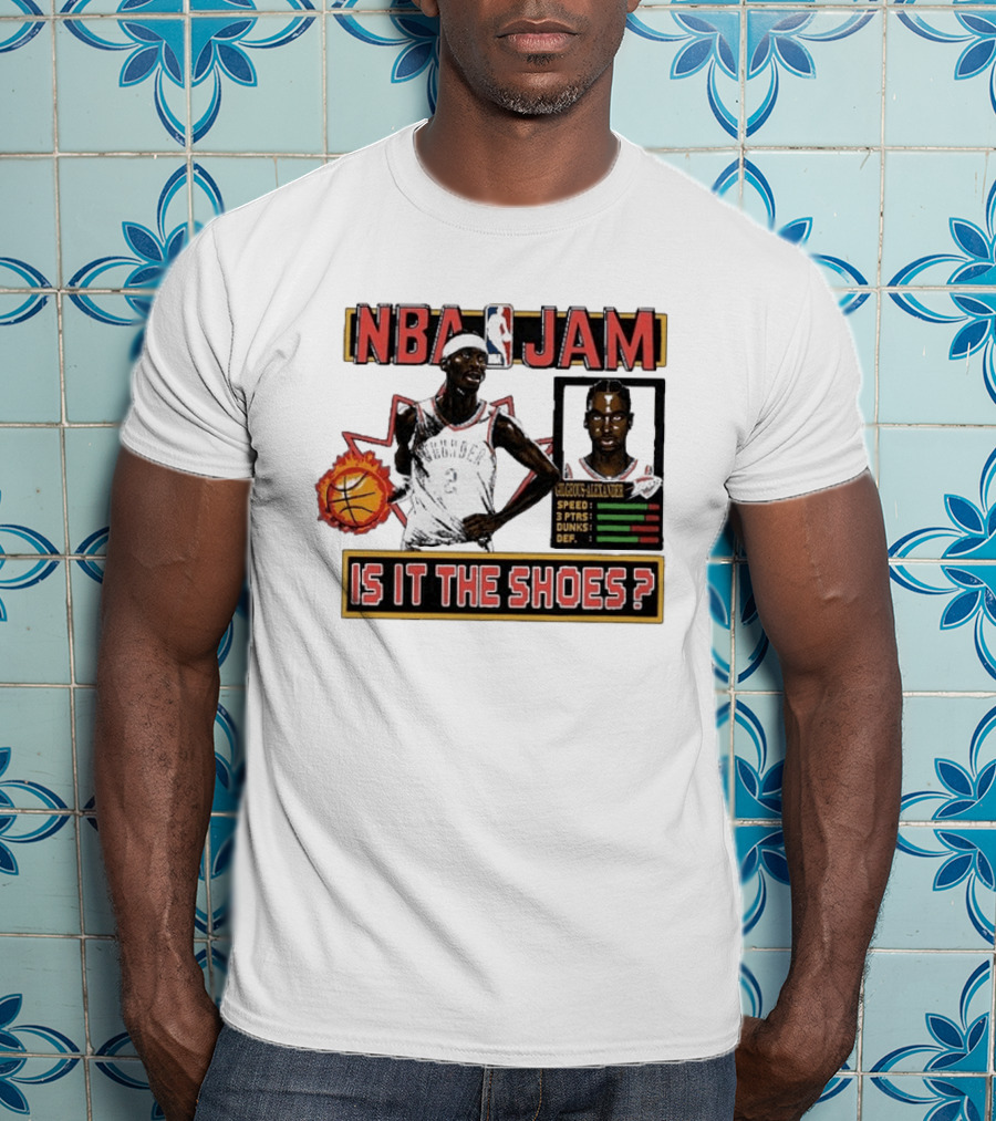 Shai Gilgeous Alexander Oklahoma City Thunder NBA Jam Is It The Shoes Homage Tri Blend T-Shirt