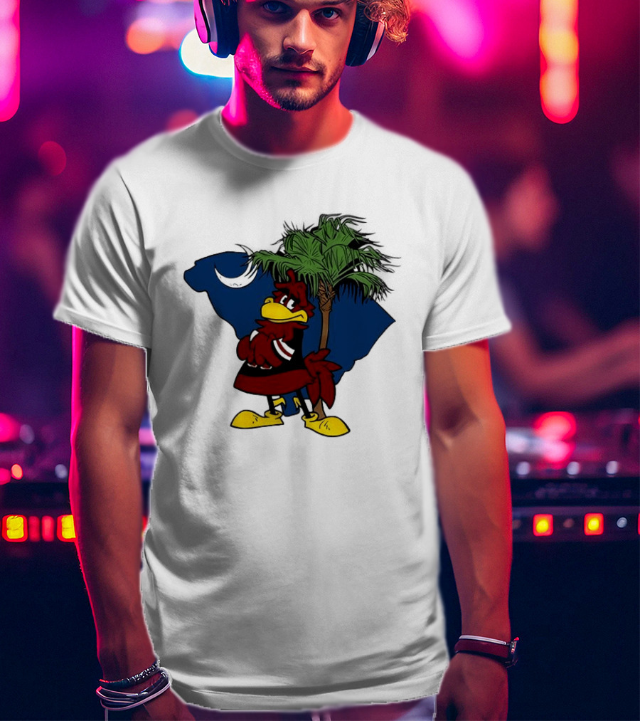 South Carolina Gamecocks Hey Gamecocks Mascot Palmetto Crescent T-Shirt
