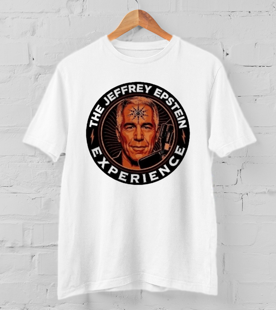 The Jeffrey Epstein Experience Meme Parody Headshot With Microphone And Psychedelic T-Shirt