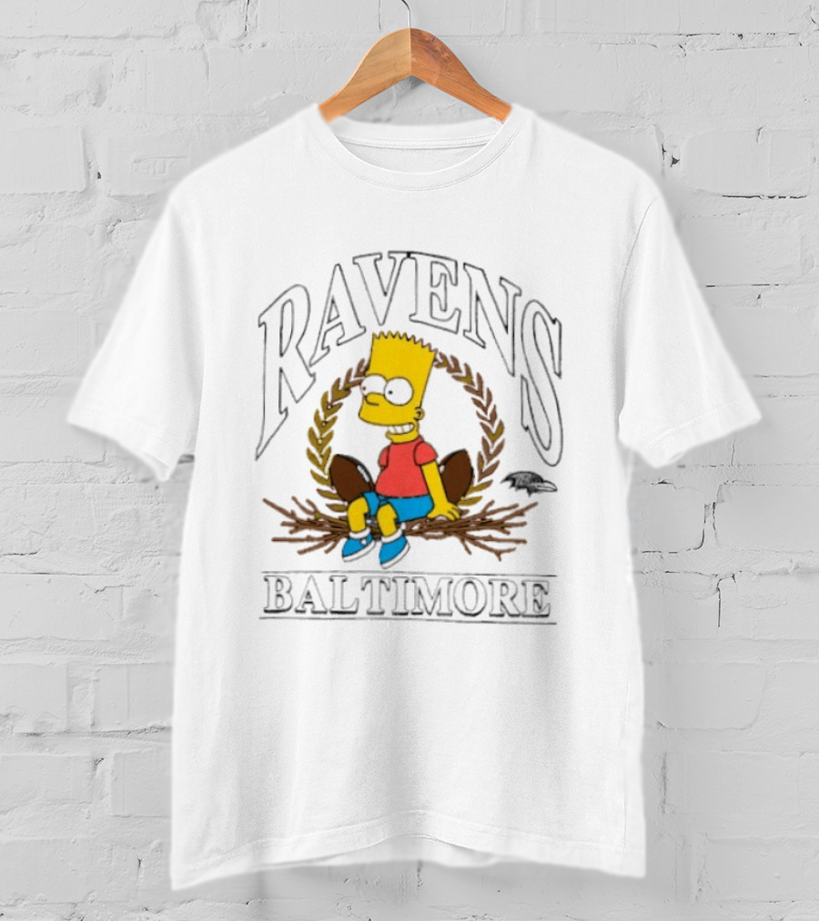 Baltimore Ravens Bart Simpson Crossover 2025 T-Shirt