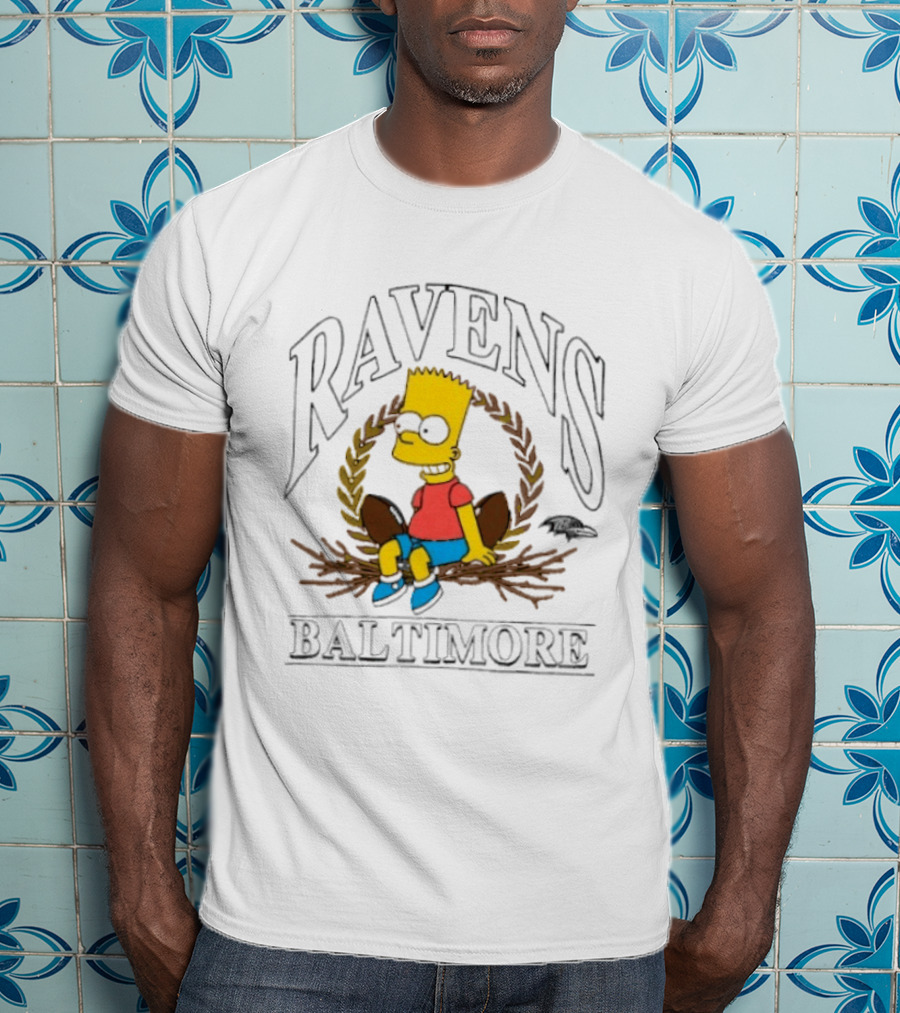 Baltimore Ravens Bart Simpson Crossover 2025 T-Shirt