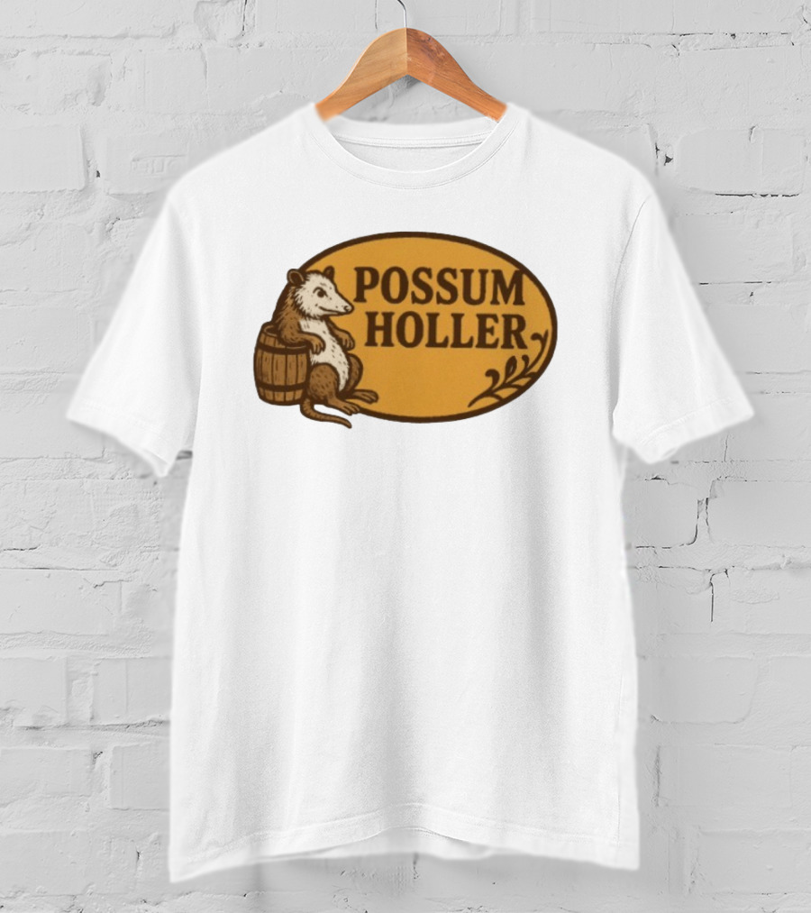 Possum Holler Rustic Opossum With Barrel T-Shirt