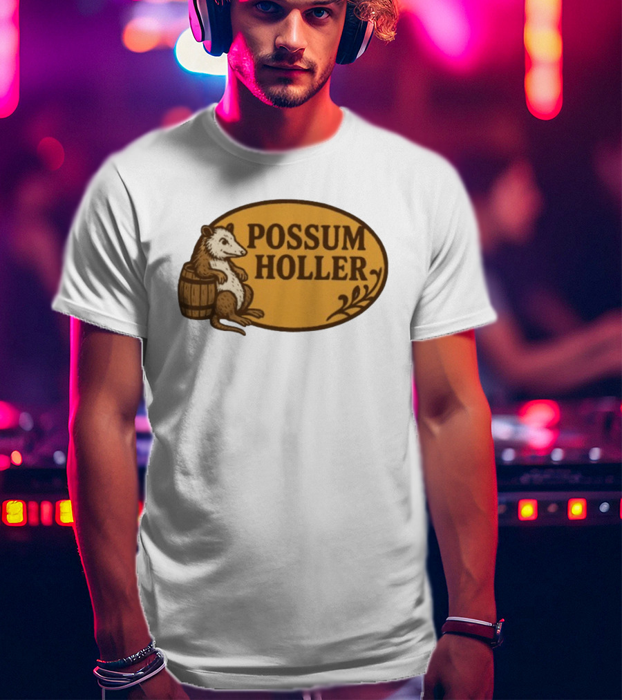 Possum Holler Rustic Opossum With Barrel T-Shirt