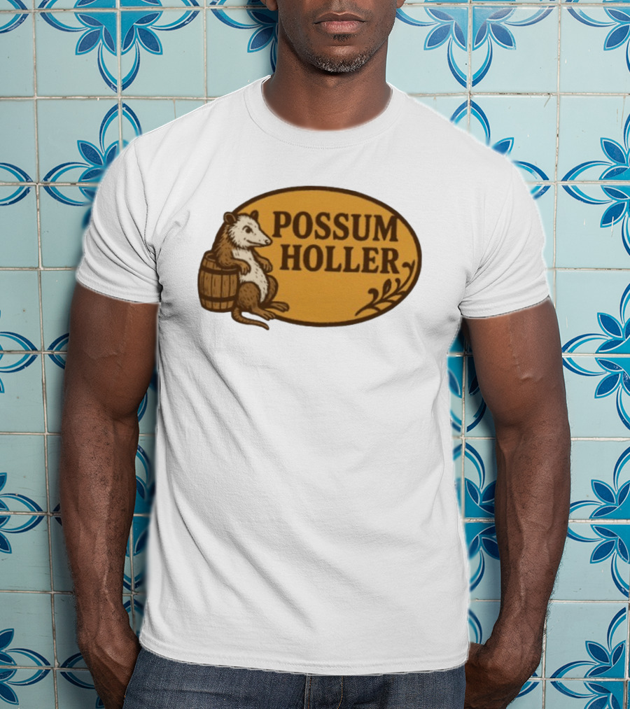Possum Holler Rustic Opossum With Barrel T-Shirt