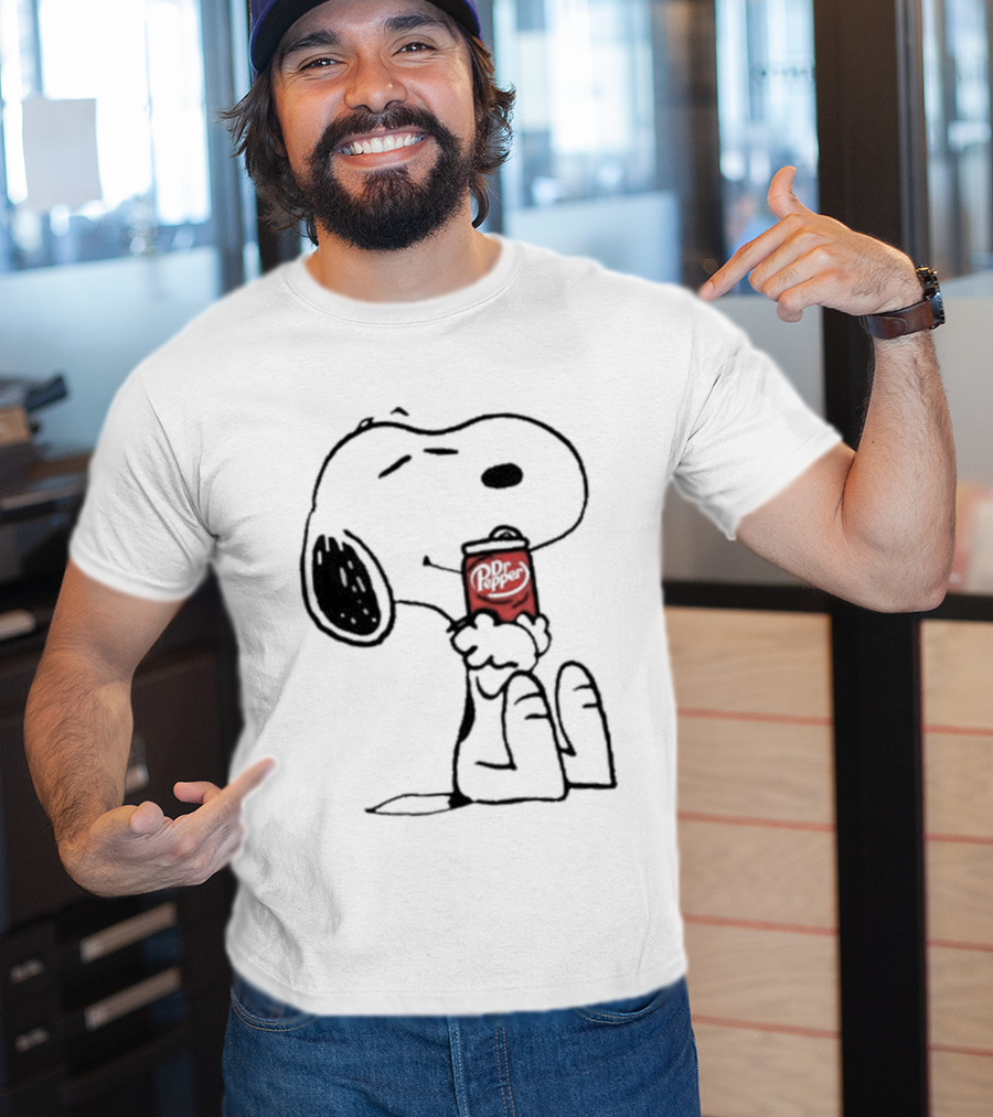 Snoopy Hugging Dr Pepper Can T-Shirt