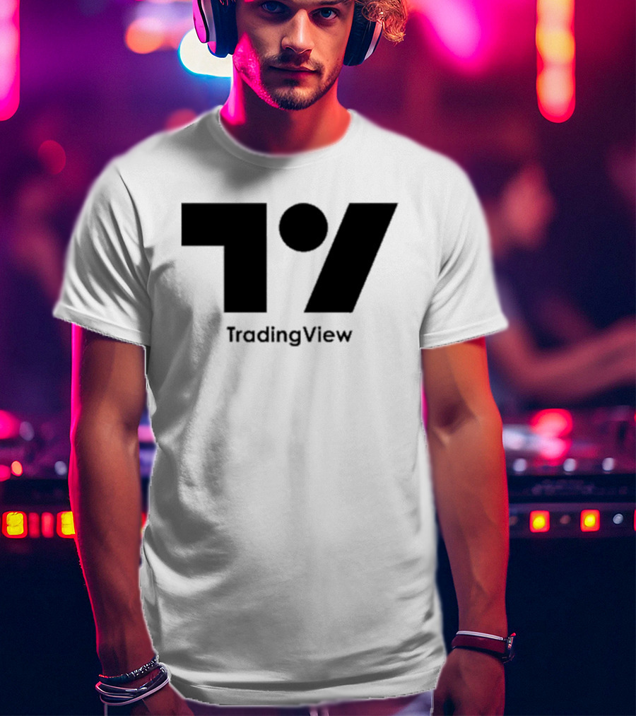 TradingView Bold Minimalist Block Monochrome T-Shirt
