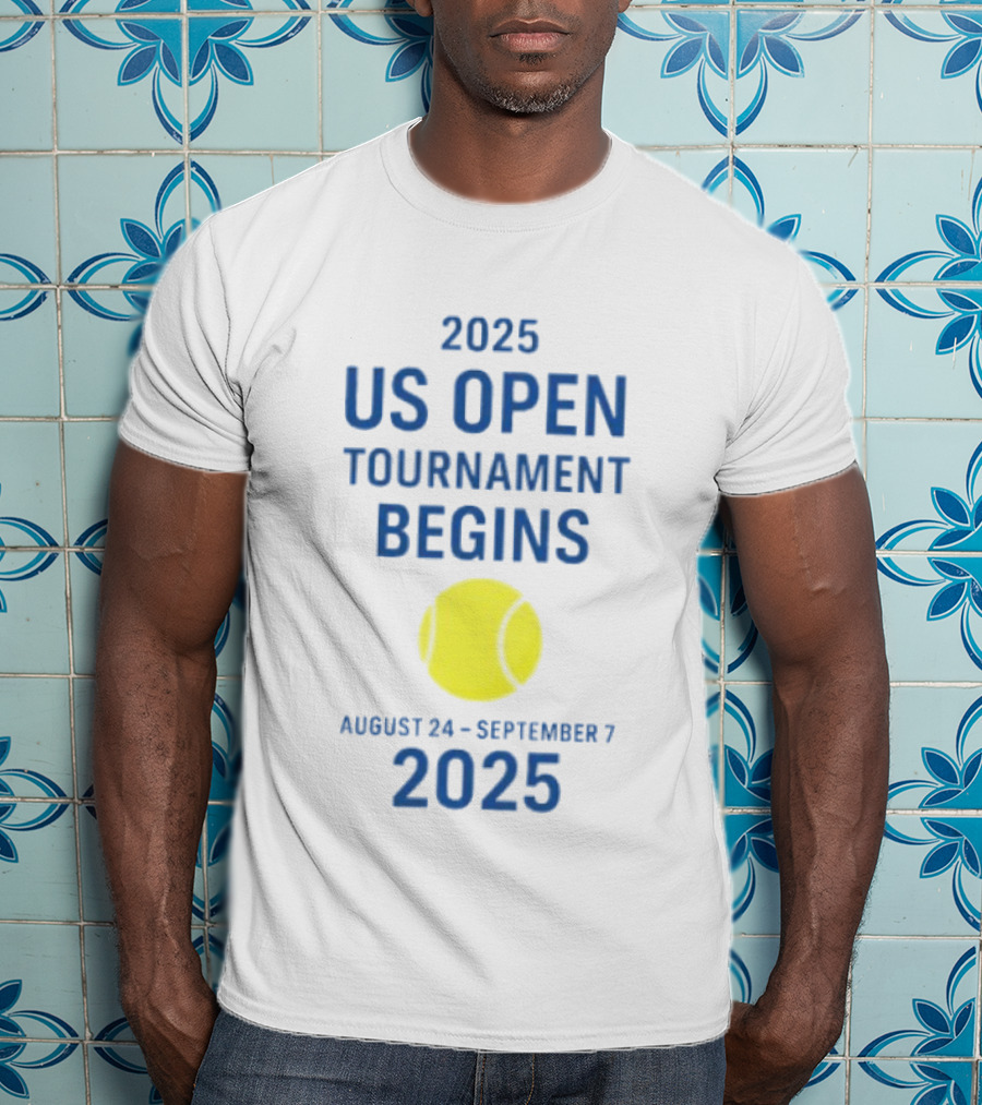 2025 US Open Tournament Begins August 24 To September 7 Tennis Ball T-Shirt