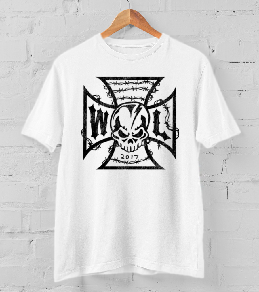 Warren Lotas Iron Cross Skull W L 2017 White T-Shirt