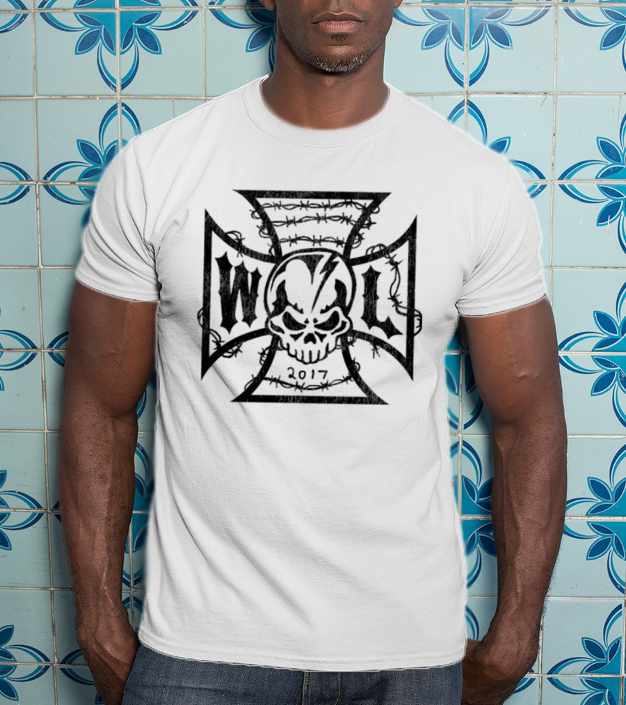 Warren Lotas Iron Cross Skull W L 2017 White T-Shirt