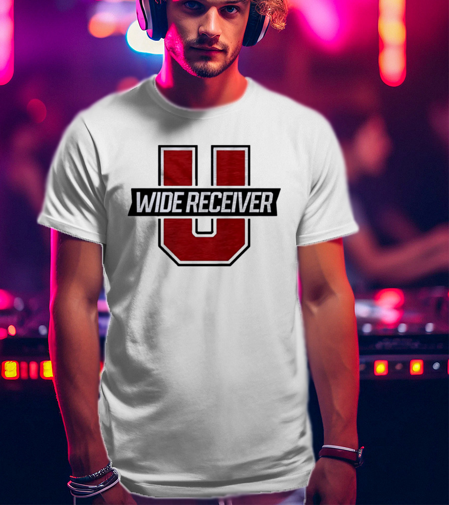 Wide Receiver U Team Red Black Block Lettering T-Shirt